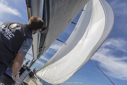03 10 2022, Saint-Tropez (FRA,83), Voiles de Saint-Tropez 2022,  entraînement des maxis, A bord de Sipirit of Malouen X