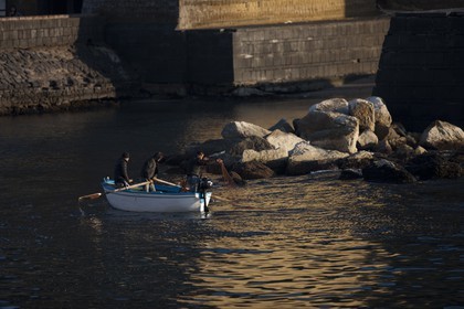 24 02 2012 - Naples (ITA) - 34th America's Cup - America's Cup World Series Naples 2012 - Naples Preview - Fishermen at Castel Dell Ovo