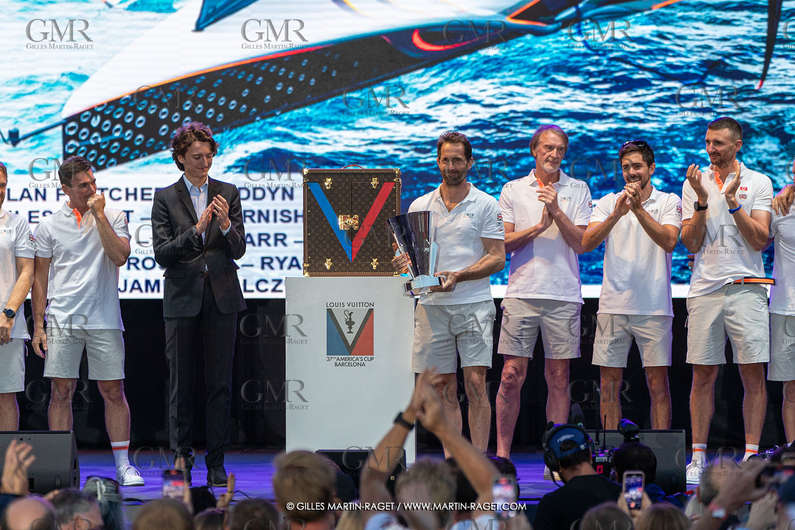 04 10 2024, Barcelona (ESP), 37th America's Cup, Louis Vuitton Cup Final, Race Day 7 , Prizegiving
