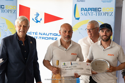 25 04 2026, Saint-Tropez (FRA, 83), Société Nautique de Saint-Tropez, Paprec 600 2026, remise des prix, SAKIFO, Luca Mao   Philippe Mao