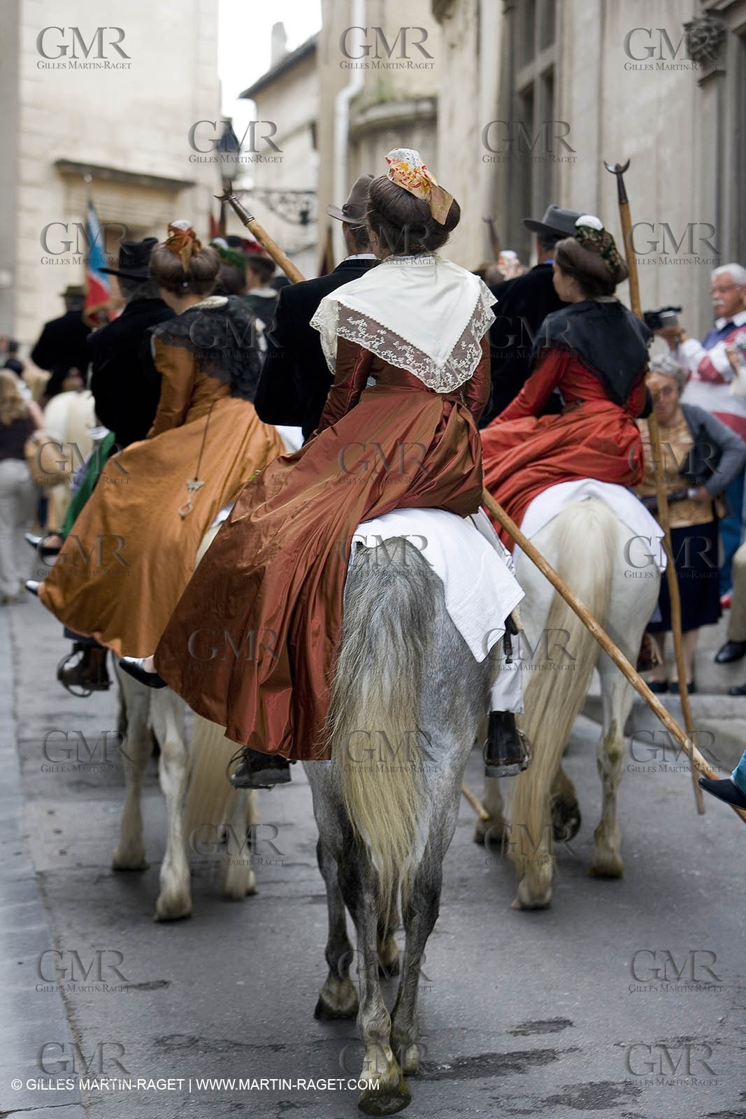 Arlésiennes in costume - Gardians (cow-boys) celebration - Arles