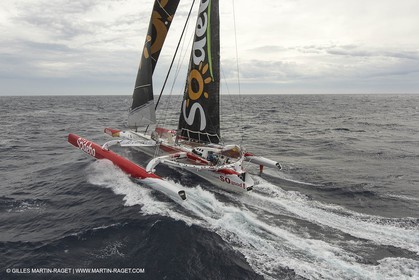 12 09 2012 - Marseille (FRA,13) - Trimaran Sodebo - Thomas Coville - Trans Mediterranée record attempt.