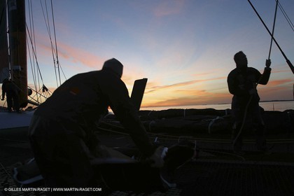 Lorient -Orange II - First sea trials - onboard - at night