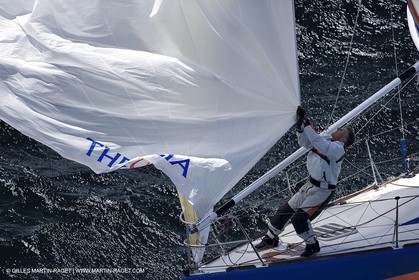 06-26-2007 - FIGARO II - THEOLIA - Skipper : Robert Nagy - Training off Marseille (south France) with strong wind conditions