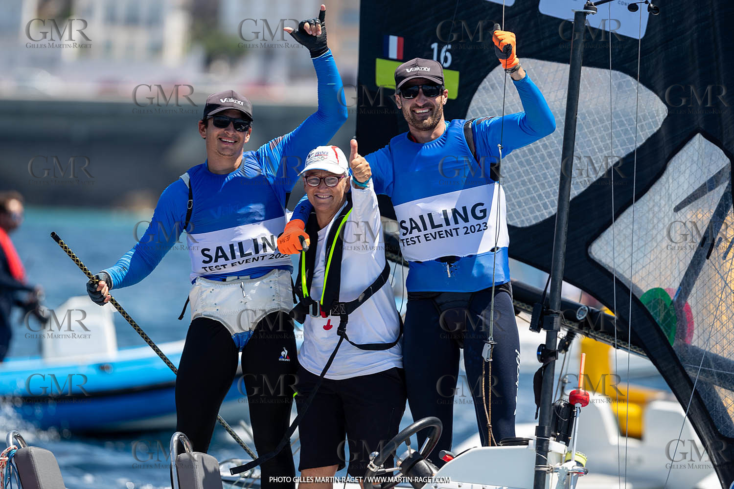 16 07 2023, Marseille, (FRA), Paris 2024 Olympic Games 2024 Sailing Test Event, Day 8, Medal race 49er Men