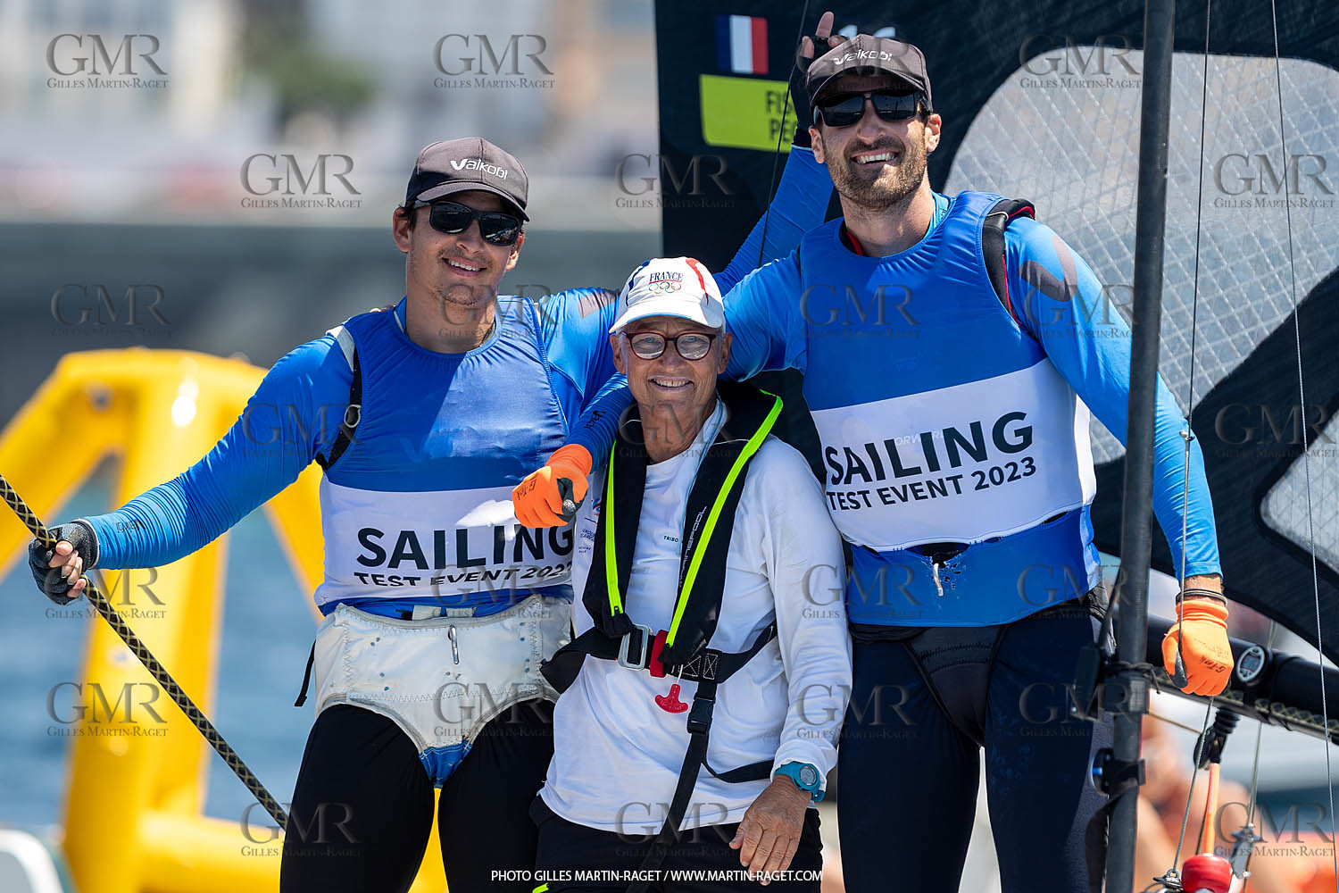 16 07 2023, Marseille, (FRA), Paris 2024 Olympic Games 2024 Sailing Test Event, Day 8, Medal race 49er Men