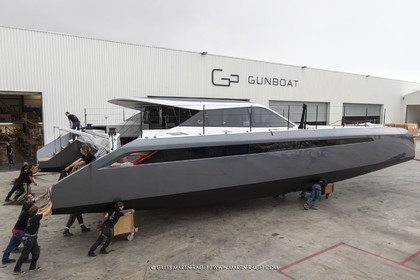 21 07 2020, La Grande Motte (FRA), Gunboat, Gunboat 68 SeaTilt out of the shed