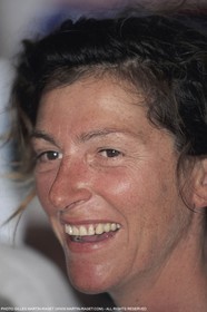 Arrivee Transat AG2R 1996, Florence Arthaud (2eme)