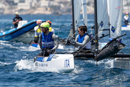 16 07 2023, Marseille, (FRA), Paris 2024 Olympic Games 2024 Sailing Test Event, Day 8, Medal race Nacra 17