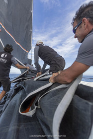 03 10 2022, Saint-Tropez (FRA,83), Voiles de Saint-Tropez 2022,  entraînement des maxis, A bord de Sipirit of Malouen X