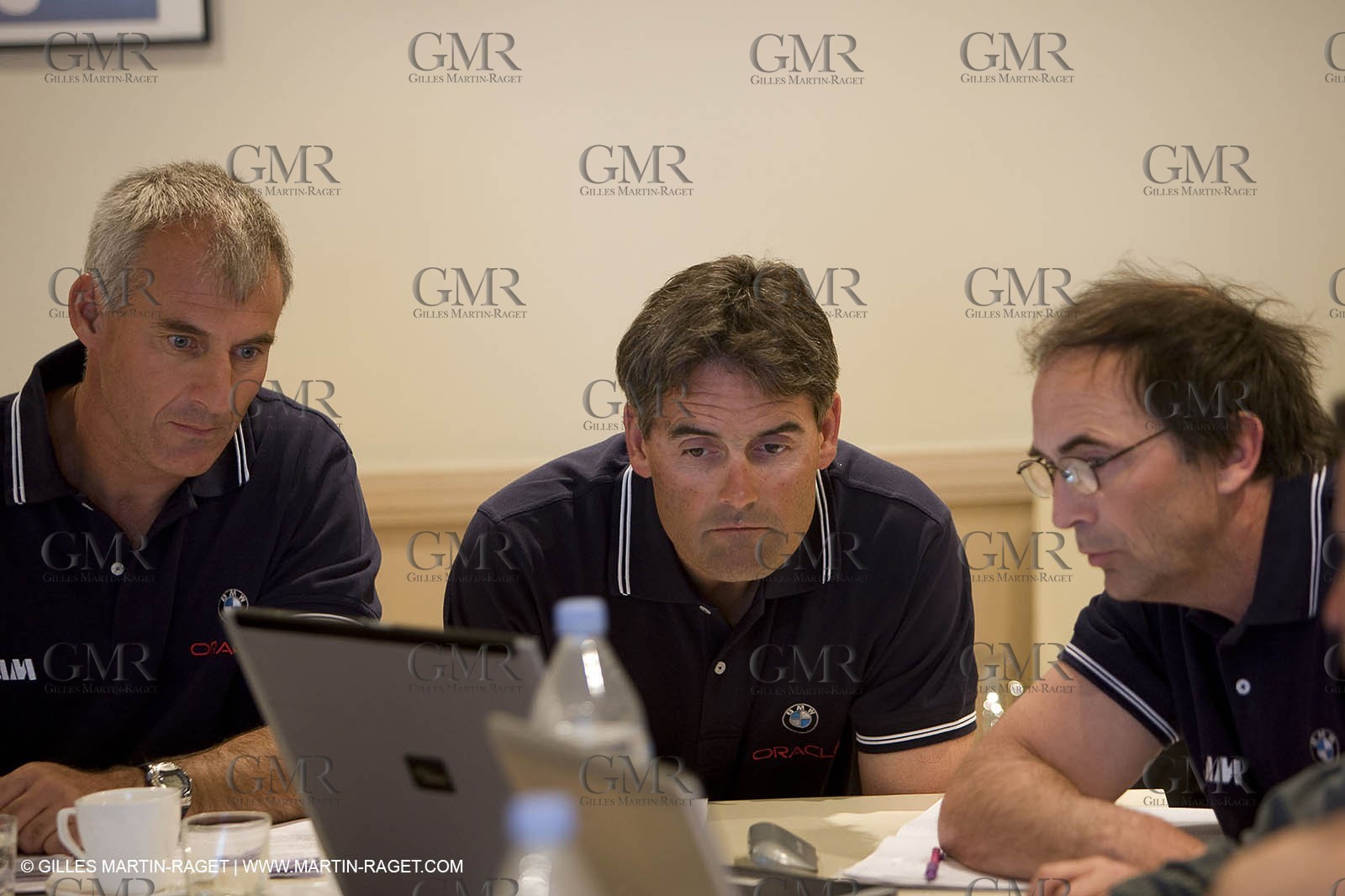 27 04 2008 - Paris (FRA) - 33rd America's Cup - BMW ORACLE Racing - Cup Yacht Design Team Meeting - Mike Drummond - Russell Coutts - Mick Kermarec