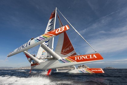 27 09 2012 - Marseille (FRA,13) - Alpari World Match Race Tour - Match Race France 2012 - Day 3 - Quarter finals - Matc Racing specialists sail on Foncia