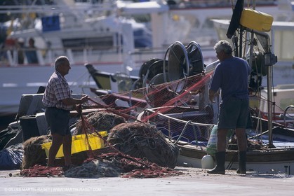 France, Provence, Pêche, barques, pointus, pêheurs, poissons