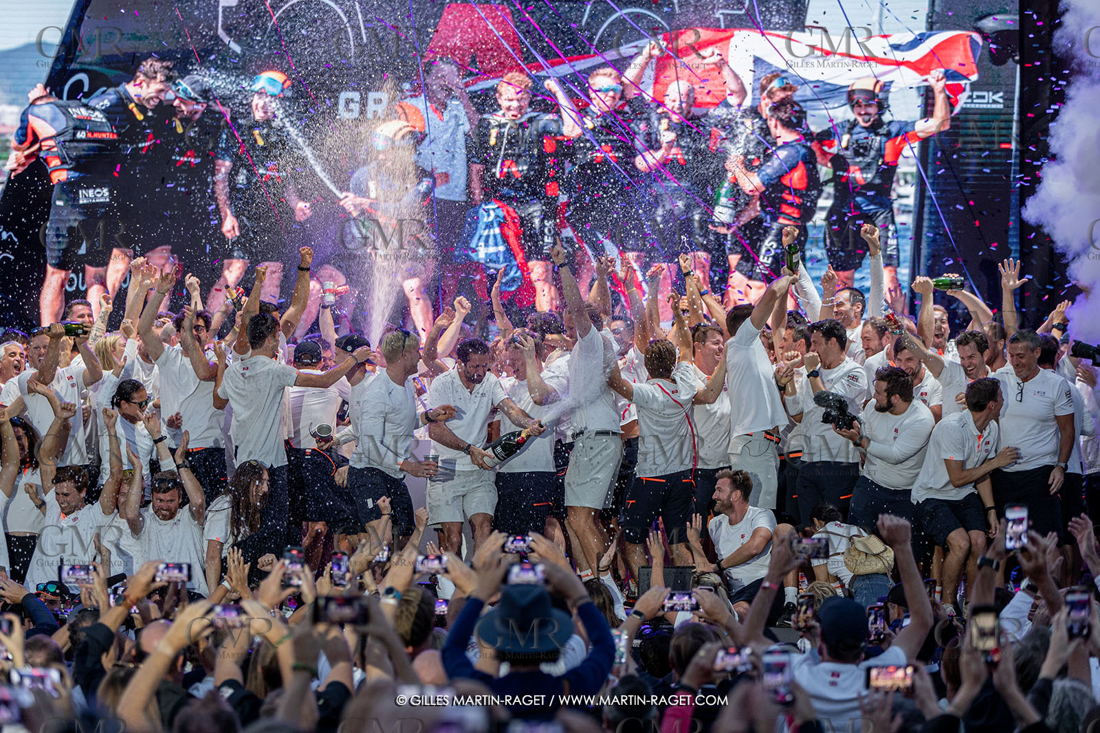 04 10 2024, Barcelona (ESP), 37th America's Cup, Louis Vuitton Cup Final, Race Day 7 , Prizegiving
