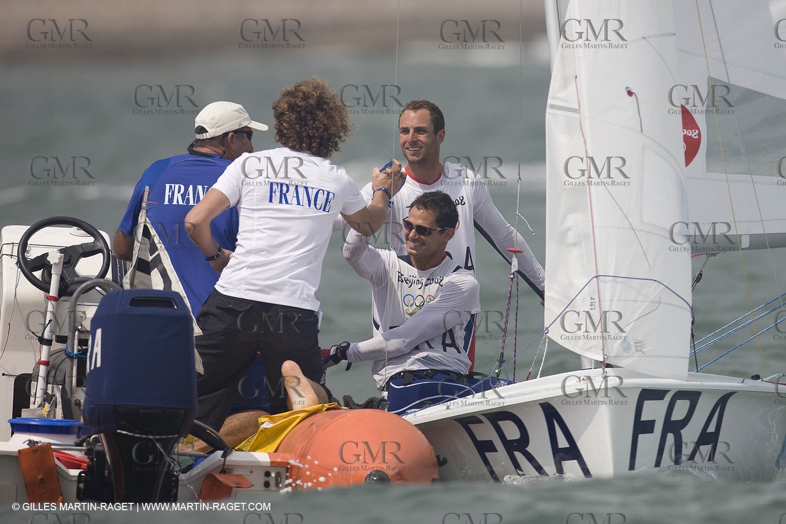 18 08 2008 - Qingdao (CHN) - 2008 Olympic games - Day 10 - Medal race 470 men, Charbnonnier Bausset bronze medal