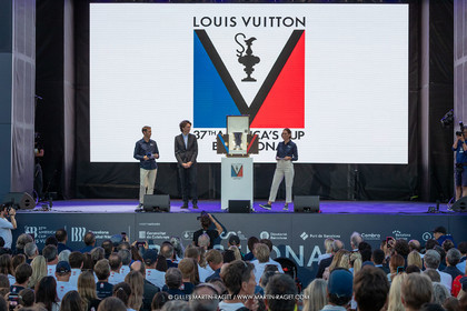 04 10 2024, Barcelona (ESP), 37th America's Cup, Louis Vuitton Cup Final, Race Day 7 , Prizegiving