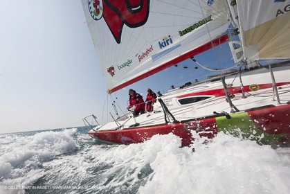 13 03 2010 -  La Grande Motte   Port Camargue (FRA) - Groupe Bel - Kito de Pavant   Sebastien Audigane training for Transat AG2R