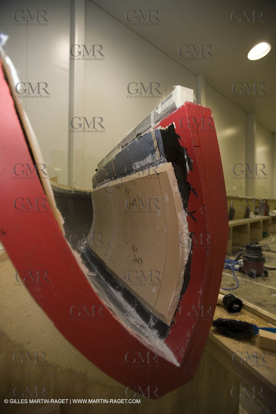 Sydney, Australia, Thomas Coville trimaran Sodebo building at Boat Speed