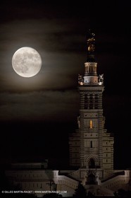 05 06 2012 - Marseille (FRA,13) - Full  moon at Notre Dame de la Garde as seen from Impasse Clerville (7th district)