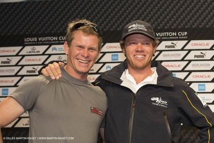 02 08 2013 - San Francisco (USA,CA) - 34th America's Cup - Louis Vuitton Cup - Semi Finals - Media briefing - Chris Draper (Helmsman Luna Rossa) - Nathan Outteridge (Helmsman Artemis)