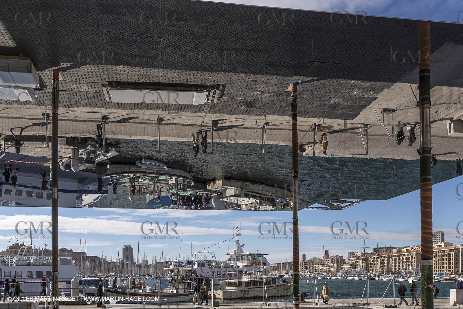 04 02 2013 - Marseille (FRA,13) - Vieux Port (historical port) refit - Works on the shadow maker