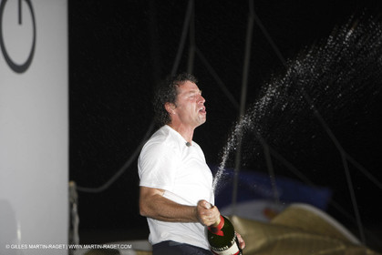 05 11 2006 - Pointe à Pitre Guadelupe (FRA) - Route du Rhum 2006 arrival - overall winner Lionel Lemonchois (Gitana 11)