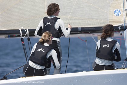 20 04 2010 - Hyères (FRA,83) - SOF 2010 - Zhik Team - women Match Racing - Leroy Pruvot  Bertrand