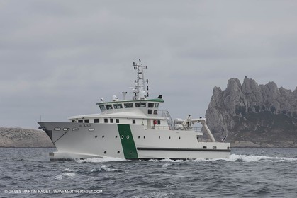 Al Azizi first sea trial - H2X boatyard - Oceanographjic research ship - La Ciotat (FRA,13) - 26 05 2014