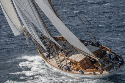 28 09 2022? Saint-Tropez,(FRA,83), Les Voiles de Saint-Tropez 2022 Régate N° 2 poup les modernes, navigation libre pour les grandes goélettes