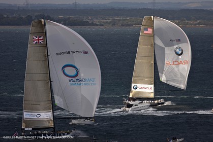 05 08 2010 - Cowes (UK, IOW) - The 1851 Cup -  BMW ORACLE Racing -  - Round The Island Race - Back in the Solent.