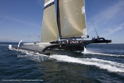 04 09 2008 - Anacortes (WA, USA) - America's Cup - BMW ORACLE Racing - 90 ft trimaran sea trials - Day 3