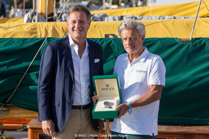2 10 2026, Saint-Tropez (FRA,83), Société Nautique de Saint-Tropez, Les Voiles de Saint-Tropez 2026, Day 7, Remise Trophée Rolex à l'équipage du P Class Olympian
