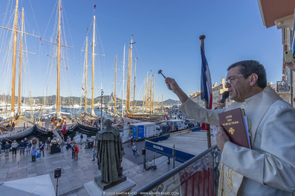 26 09 2022, Saint-Tropez (FRA,83), Voiles de Saint-Tropez 2022, premier jour de course, bénédiction des bateaux et des équipages