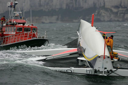 2004 ORMA Multihulls Championship - Fecamp Grand Prix - Gitana X capsize