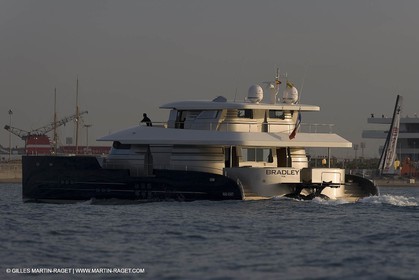 11 06 2007 - Valencia (Spain) - Bradley, super yacht catamaran dessiné par Gilles Vaton et construit par H2X à la Ciotat (France)