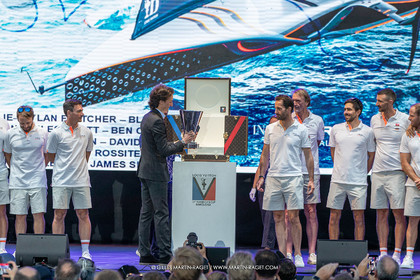 04 10 2024, Barcelona (ESP), 37th America's Cup, Louis Vuitton Cup Final, Race Day 7 , Prizegiving
