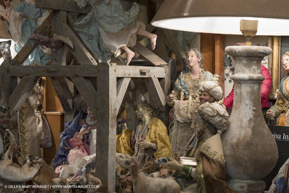 27 01 2018; L'isle sur Sorgue (FRA; 84); Les antiquaires; Crèche et santons de Jean-Jacques Bourgeois