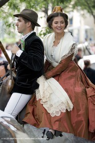 Arlésiennes in costume - Gardians (cow-boys) celebration - Arles