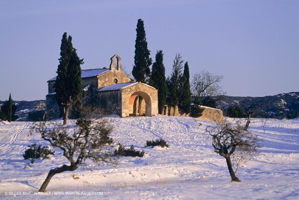 Provence sous la neige - Alpilles - Chapelle Saint Sixte - Eygalières