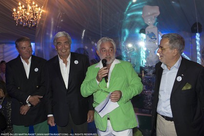 02 10 2015, Saint-Tropez (FRA,83), Voiles de Saint-Tropez 2015, Day 5, Genie of the Lamp 20th birthday celebration at Chateau Saint-Tropez, Charles de Bourbon des Deux Siciles (owner), German Frers, Luca Bassani, Cariboni representative.