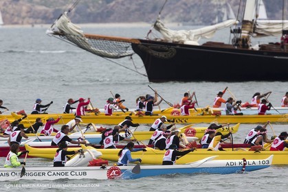 10 08 2013 - San Francisco (USA,CA) - 34th America's Cup - AC Open - Outrigger Canoe Races et Hula Danceperformance at Marina Green Village