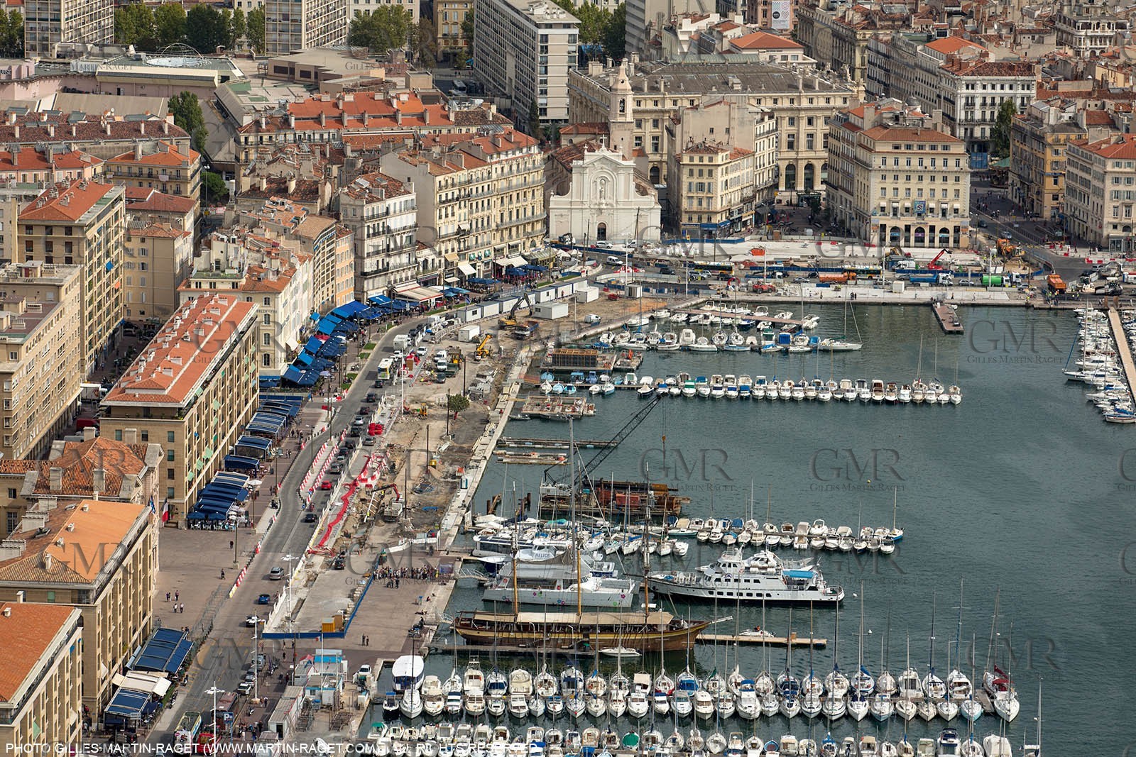 28 09 2012 - Marseille (FRA,13) - Travaux sur le Vieux Port, Construction du MUCEM, Renovation du Fort Saint Jean, construction du Centre Régional de la Meriterranée, CEREM,
