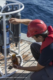 11 09 2014 - la Ciotat (FRA,13) - onboar Al Azzizi, oceanographic research ship buit by H2X boat yard, measure devices manipuation