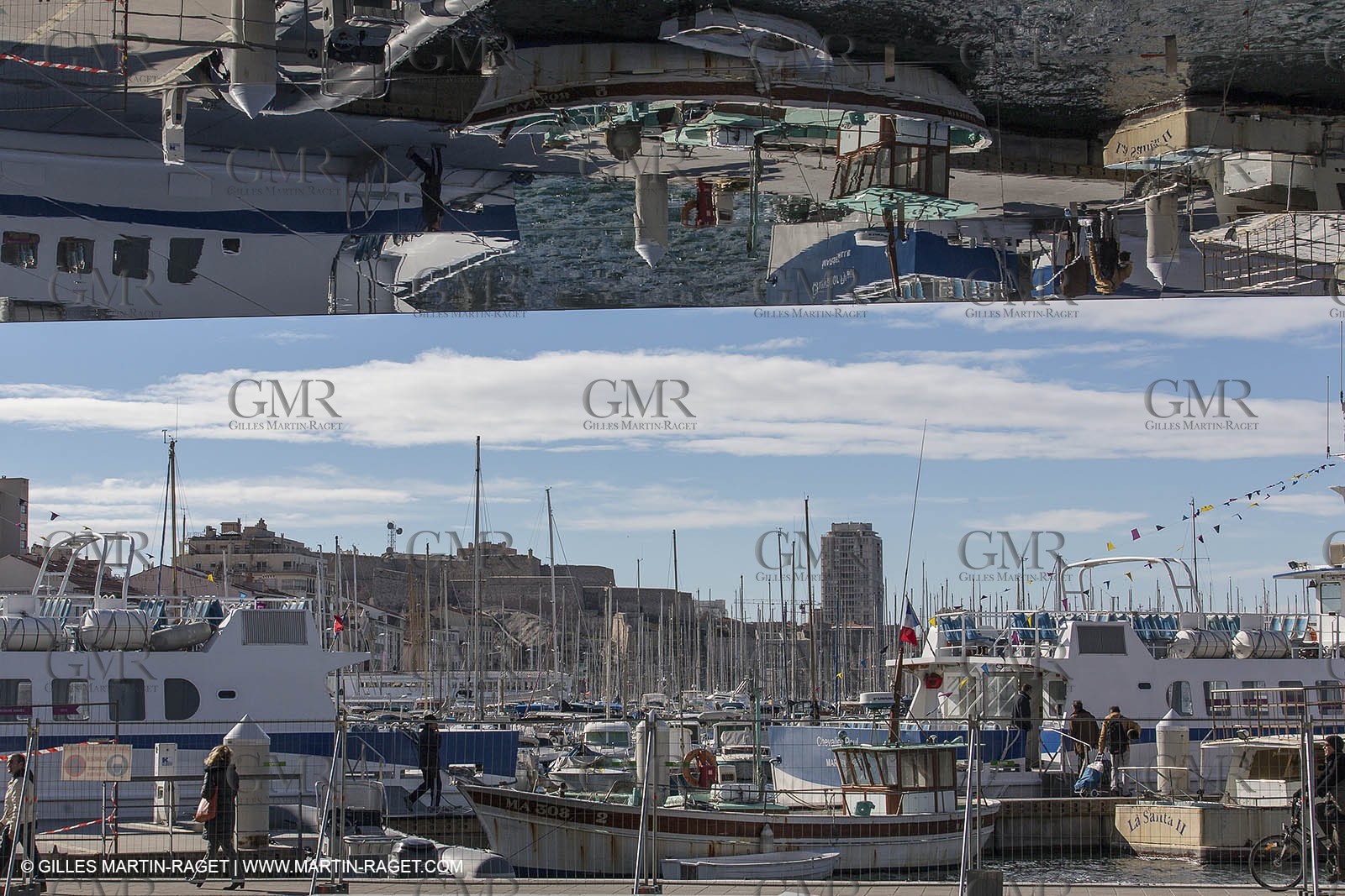 04 02 2013 - Marseille (FRA,13) - Vieux Port (historical port) refit - Works on the shadow maker