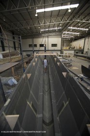 Sydney, Australia, Thomas Coville trimaran Sodebo building at Boat Speed