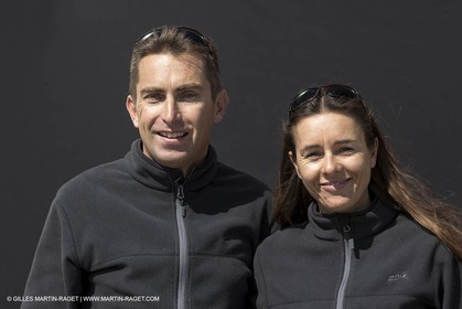 26 03 2013 - Marseille (FRA,13) - Ingrid Petitjean et Olivier backes training on their Nacra 17 in breezy conditions