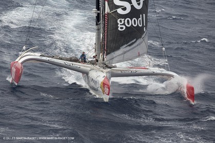 12 09 2012 - Marseille (FRA,13) - Trimaran Sodebo - Thomas Coville - Tentative contre le record de la Méditerranée