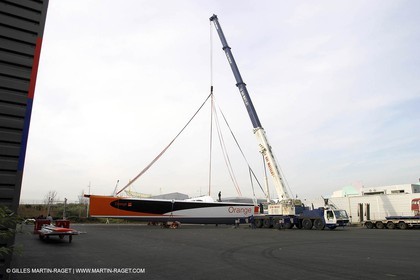 Vannes - Chantier Multiplast - 1ère mise à l'eau Orange II