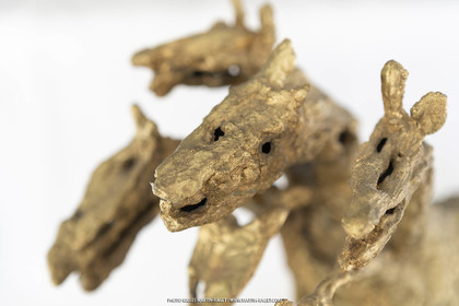 12 02 2020, Marseille (FRA,13), Oeuvre de Germaine Richier, Le Cheval à six têtes, petit 1955 ou 1956, Bronze naturel nettoyé, Numéroté Epreuve d'artiste, fondeur : L. Thinot, Paris, 35,5 x 38 x 18 cm, Collection particulière