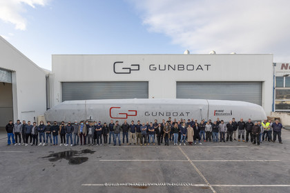 15 02 2022, La Grande Motte (FRA), Gunboat 80  1 hulls delivery